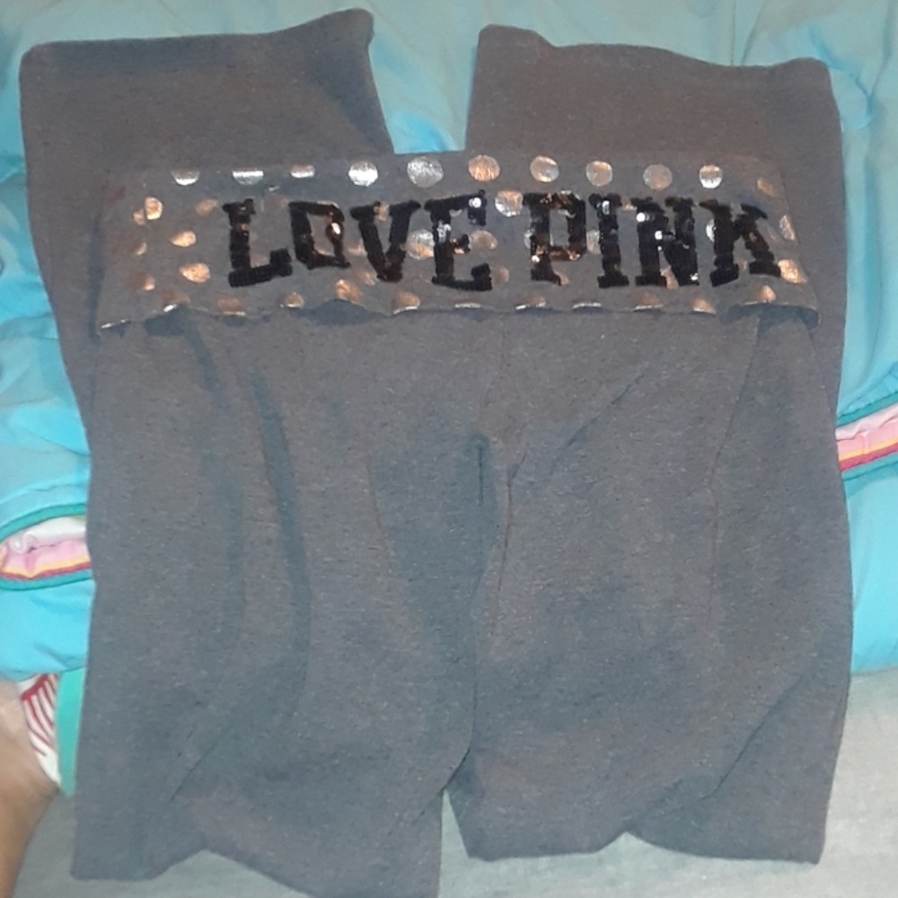 VS Pink sequin yoga pants